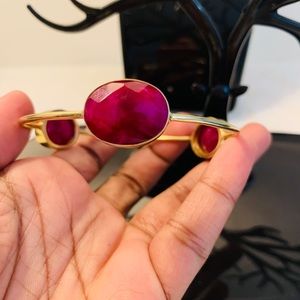 Dyed Ruby Oval Shape Bangles